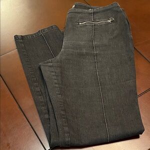 Slim Black-Gray Jeans with Zip Accent